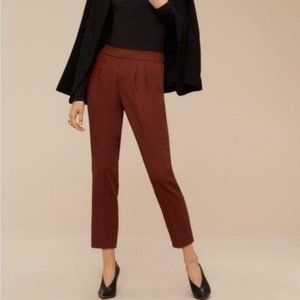 Babaton Pleated Crop Crepe Rust Cohen Pant